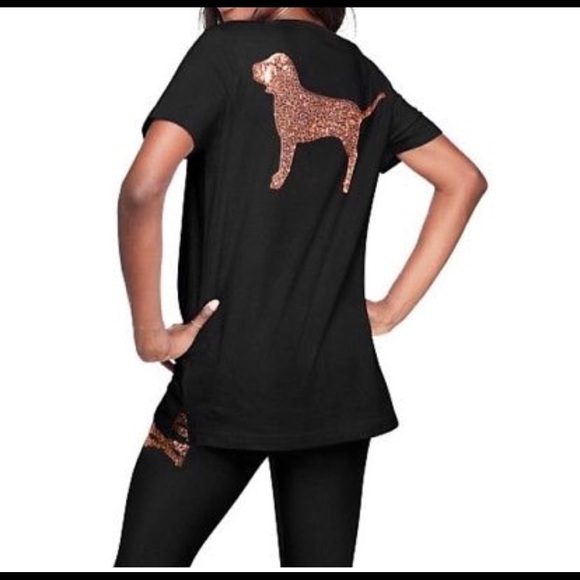 PINK Victoria's Secret Tops - Black t shirt with bling
